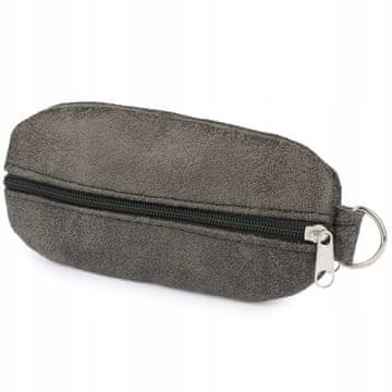 shumee ETUI ZA KLJUČE z velikimi dvostranskimi ravnimi predali iz usnja nubuck, prostoren etui za ključe