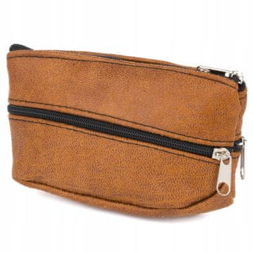 shumee ETUI ZA KLJUČE velik dvostranski etui iz nubuck usnja s 3 predelki, prostoren etui za ključe