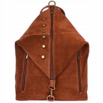 shumee Ženski usnjen semiš nahrbtnik Velika italijanska A4 zložljiva usnjena torbica