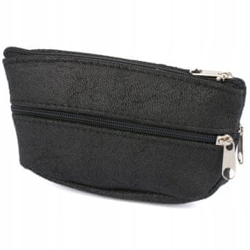 shumee ETUI ZA KLJUČE velik dvostranski etui iz nubuck usnja s 3 predelki, prostoren etui za ključe