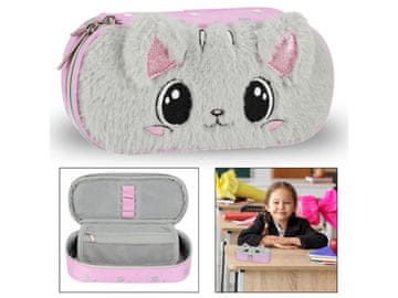 STARPAK PREDAL Šolski svinčnik, PLIŠASTA mačka, vrečka z ušesi za deklice 5x22x10 cm