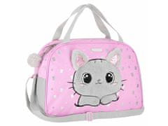 STARPAK Športna torba za dekle mačka, roza torba za telesno vzgojo, potovanje, za ramo 39x27x16 cm