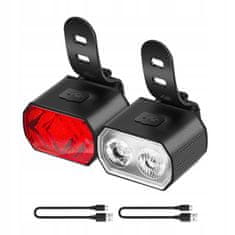 LED LUČ ZA KOLESA USB SPREDAJ ZADAJ KOMPLET ZA KOLO