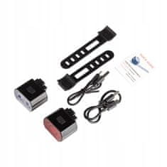 LED LUČ ZA KOLESA USB SPREDAJ ZADAJ KOMPLET ZA KOLO