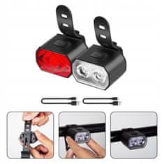 LED LUČ ZA KOLESA USB SPREDAJ ZADAJ KOMPLET ZA KOLO