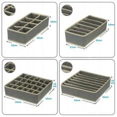 shumee ORGANIZATOR ZA SPODNJE PERILO PREDAL NOGAVICE NOGAVICE ZA OMARO KOMPLET 4V1
