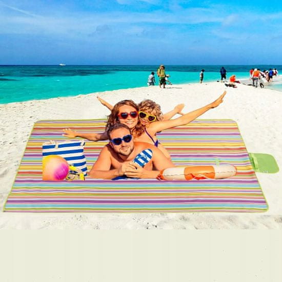 shumee ODEJA ZA PIKNIK PLAŽO KAMPIRANJE NEPREMOČLJIVA VELIKA PODLOGA Z IZOLACIJO XXL 200x200