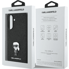 Karl Lagerfeld Originalen ovitek Samsung Galaxy A56 - Glitter IML NFT Iconic - črn ovitek z bleščicami- KLHCSA56GKNPSK