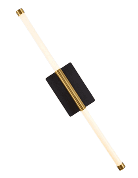 shumee Neo - moderna LED stenska svetilka, medenina, črna, 60 cm