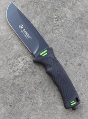 shumee Ganzo G8012-BK fiksni nož s tulcem, kresilnikom in brusilnikom, črn