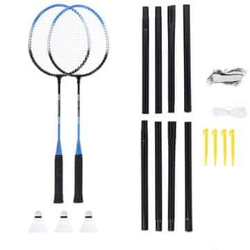 shumee NR0312 SET LOPAJEV ZA BADMINTON STEEL (2 LOPAJA + PREVLEKA + 3 GUTI + MREŽE 195x22cm) NILS