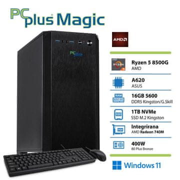 PCplus Magic namizni računalnik, R5-8500G, 16GB, SSD1TB, W11H + miška in tipkovnica