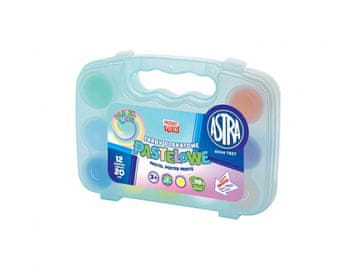 Astra ASTRA Tempera pastelne barve v lončku 12x20ml, plastični etui + čopič, 301122007