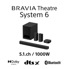 Sony BRAVIA Theatre System 6 HTS60, 5.1-kanalni, 1000 W, Dolby Atmos®/DTS:X®