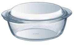 Pyrex Okrogli pekač s pokrovom 2,1L, iz borosilikatnega (kaljenega) stekla