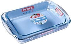Pyrex Set 2 pravokotnih pekačev, 2,6L in 3,7L, iz borosilikatnega (kaljenega) stekla