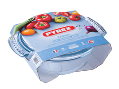 Pyrex Okrogli pekač s pokrovom, 2,1L, iz borosilikatnega (kaljenega) stekla