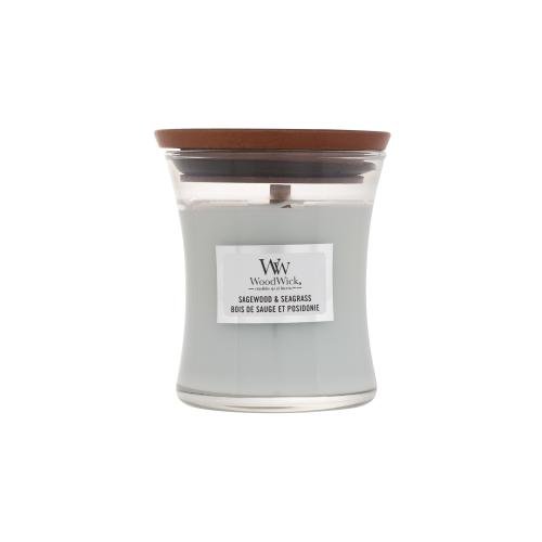 Woodwick Sagewood & Seagrass dišeča svečka