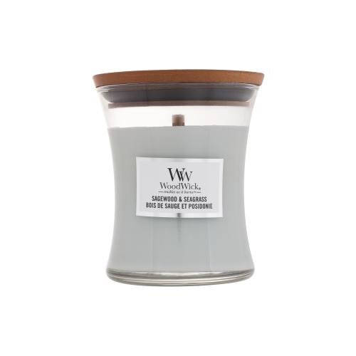 Woodwick Sagewood & Seagrass dišeča svečka