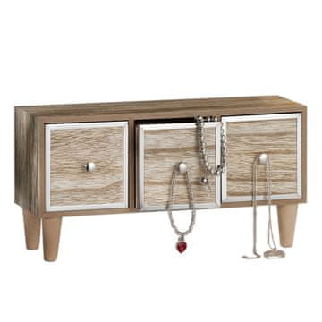 Predalnik s tremi predali 32x10xh17cm / les MDF, inox