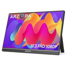 Arzopa Prenosni monitor 43,9 cm (17,3) A1 M 1920x1080 IPS 5ms HDMI-Mini USB-C Zvočniki NTSC72% 6800K