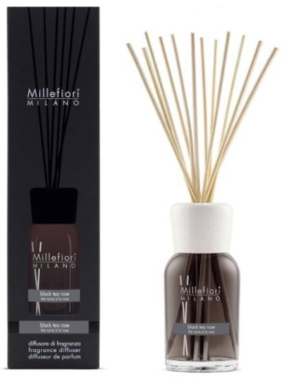 Millefiori Milano Aroma difuzor Naravni črni čaj Rose 500 ml