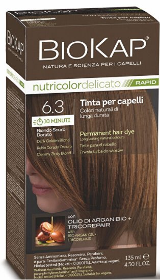 BioKap DELICATO RAPID barva za lase - 6.30 Dark Blonde Gold 135 ml