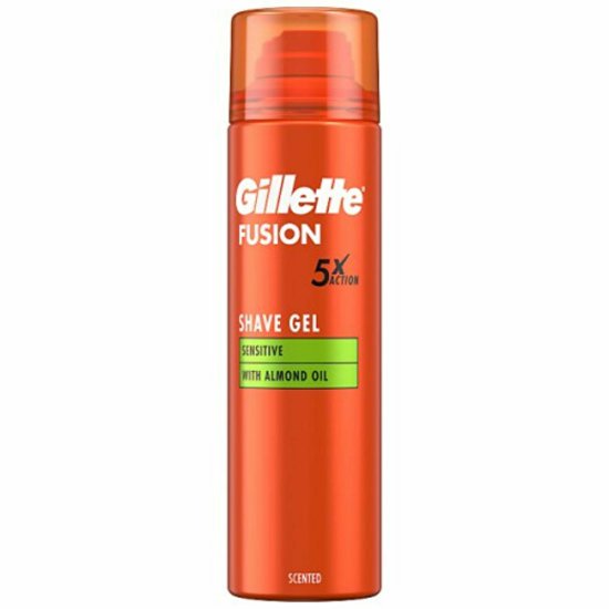 Gillette Fusion Sensitive Gel za britje z mandljevim oljem 200 ml