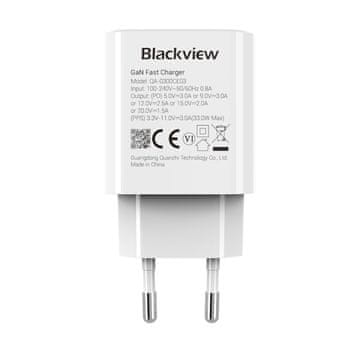 Blackview polnilec, 33W, 1x USB Tip-C, univerzalni, protokol PPS, bel (POL-BV-ADAPTER-33W-W)