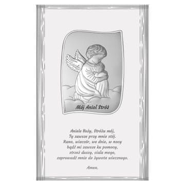 shumee Slika angel varuh srebrna moderna nad posteljo z gravuro | Velikost: 13,5x21cm | Šifra: BC6764F/2