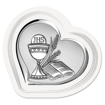 shumee Sveto obhajilo slika srebrni spominek prvega obhajila z gravuro | Velikost: 11,5x10cm | Šifra: BC6542F/1