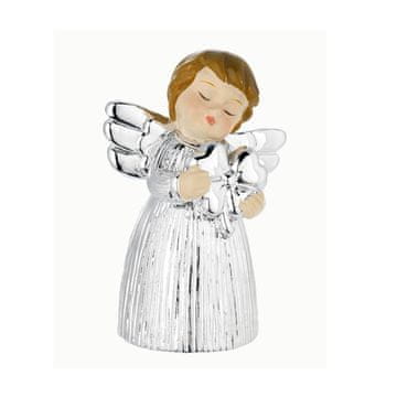 shumee Figurica angelčka za darilo srebrna z okrasnim srčkom | Velikost: H 8 cm | Šifra: BG2155-06