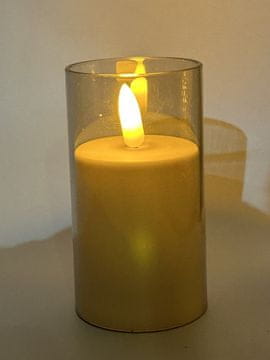 shumee LED SVEČKA V PROZORNI CEVI 10CM-5CM/17-23/ Z BATERIJAMI