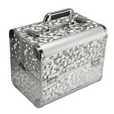 WOWO Kozmetični kovček / organizator - Kovček 30,5x20,5x25cm srebrn