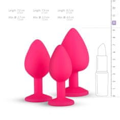 Easytoys Komplet analnih čepov z biserom, roza