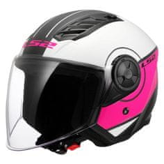LS2 Jet čelada za skuter Airflow II Cover (OF616), bela/roza