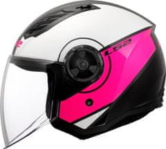 LS2 Jet čelada za skuter Airflow II Cover (OF616), bela/roza