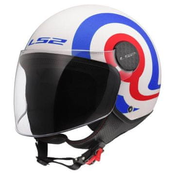 LS2 Jet čelada za skuter Sphere LUX II Urby (OF558), bela/modra/rdeča