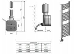 HeatQ Električni grelec Č-800W za kopalniške radiatorje, črn