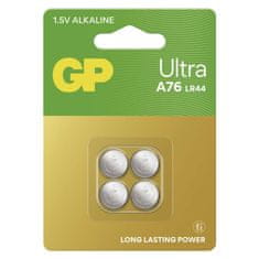 GP Ultra baterija, gumbna, alkalna, LR44, A76U, 4 kosi (B30764)