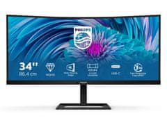 Philips 346E2CUAE 34" VA WQHD 100Hz USB-C ukrivljen monitor 