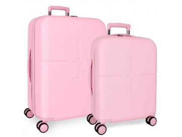 Joummabags PEPE JEANS Highlight Light Pink, luksuzni potovalni kovček iz ABS 70cm/55cm, 768952C