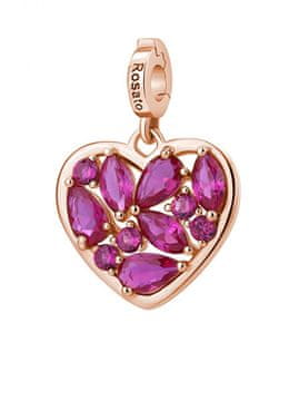 Rosato Pozlačen obesek v obliki srca s cirkoni v barvi fuksije Storie RZ242