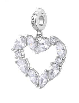 Rosato Srebrni obesek v obliki srca s zgodbo iz kubičnega cirkonija RZ245R