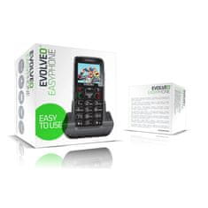 Evolveo EasyPhone telefon na tipke s polnilnim stojalom, črn