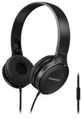 Panasonic RP-HF100ME-K, žične slušalke, čez glavo, zložljive, 3,5-milimetrski priključek, mikrofon, 1,2-metrski kabel, črne barve