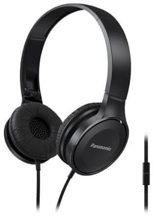 Panasonic RP-HF100ME-K, žične slušalke, čez glavo, zložljive, 3,5-milimetrski priključek, mikrofon, 1,2-metrski kabel, črne barve