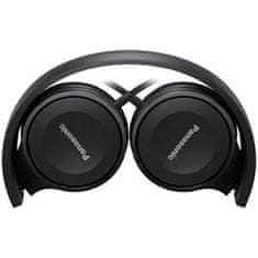 Panasonic RP-HF100ME-K, žične slušalke, čez glavo, zložljive, 3,5-milimetrski priključek, mikrofon, 1,2-metrski kabel, črne barve
