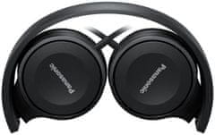Panasonic RP-HF100ME-K, žične slušalke, čez glavo, zložljive, 3,5-milimetrski priključek, mikrofon, 1,2-metrski kabel, črne barve
