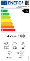 Beko B7WFU68418WB ES pralni stroj, 8 kg